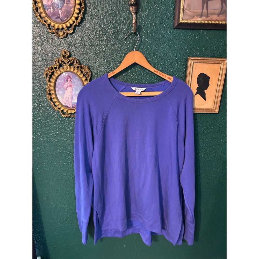 Athleta Soft Crewneck Size XL Purple Tencell Lyocell Oversized